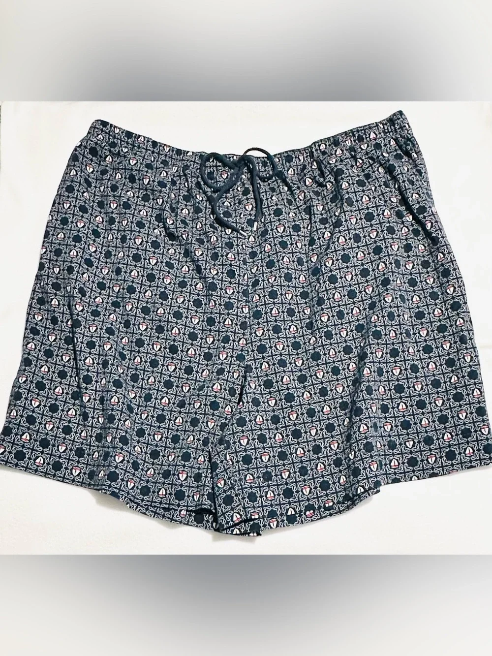 NWOT Coral Bay Nautical All Over  Printed Casual Preppy Drawstring Shorts,3XL